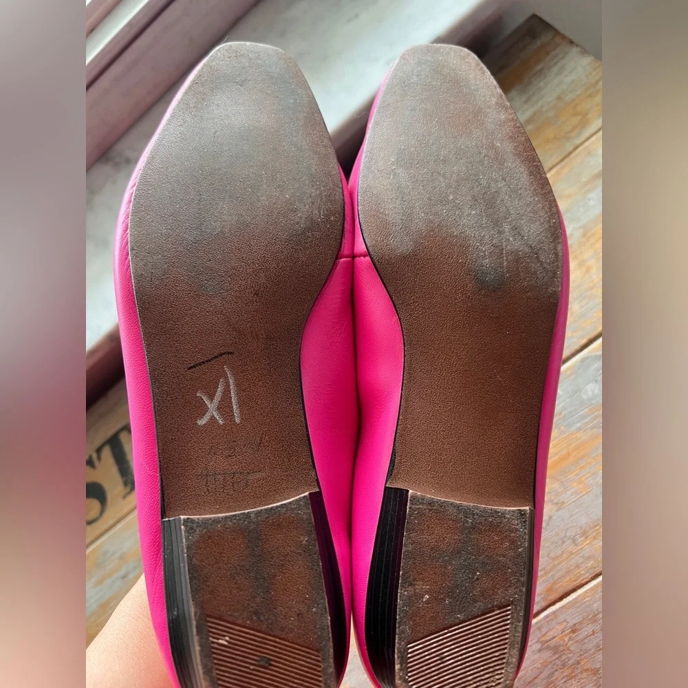 Vintage JOYCE Leather Loafers Colorblock Pink Purple Teal Statement, Size 9 - Picture 6 of 7